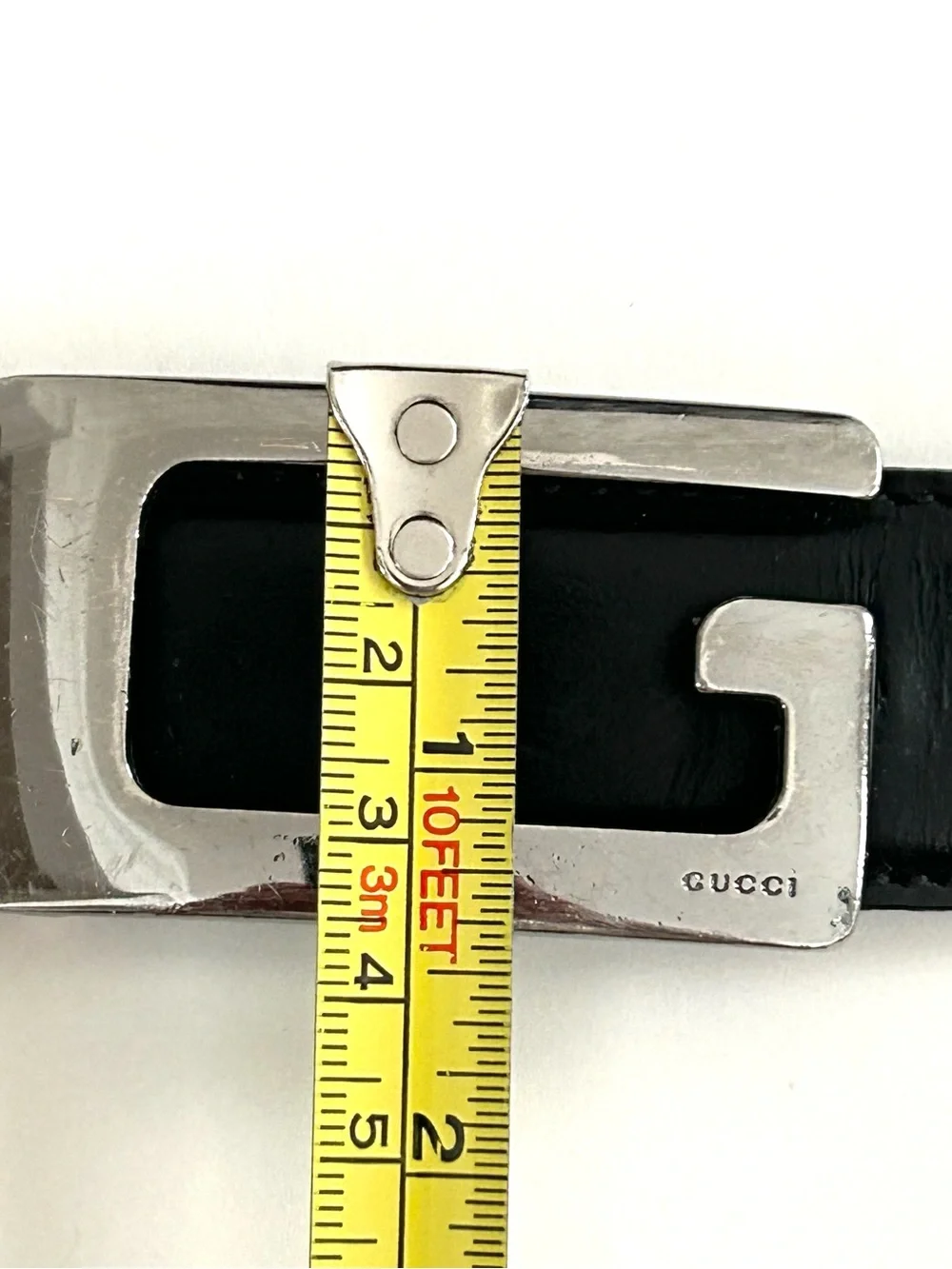 Gucci Square G Logo Buckle Leather Belt Black - Size 38 - Mens